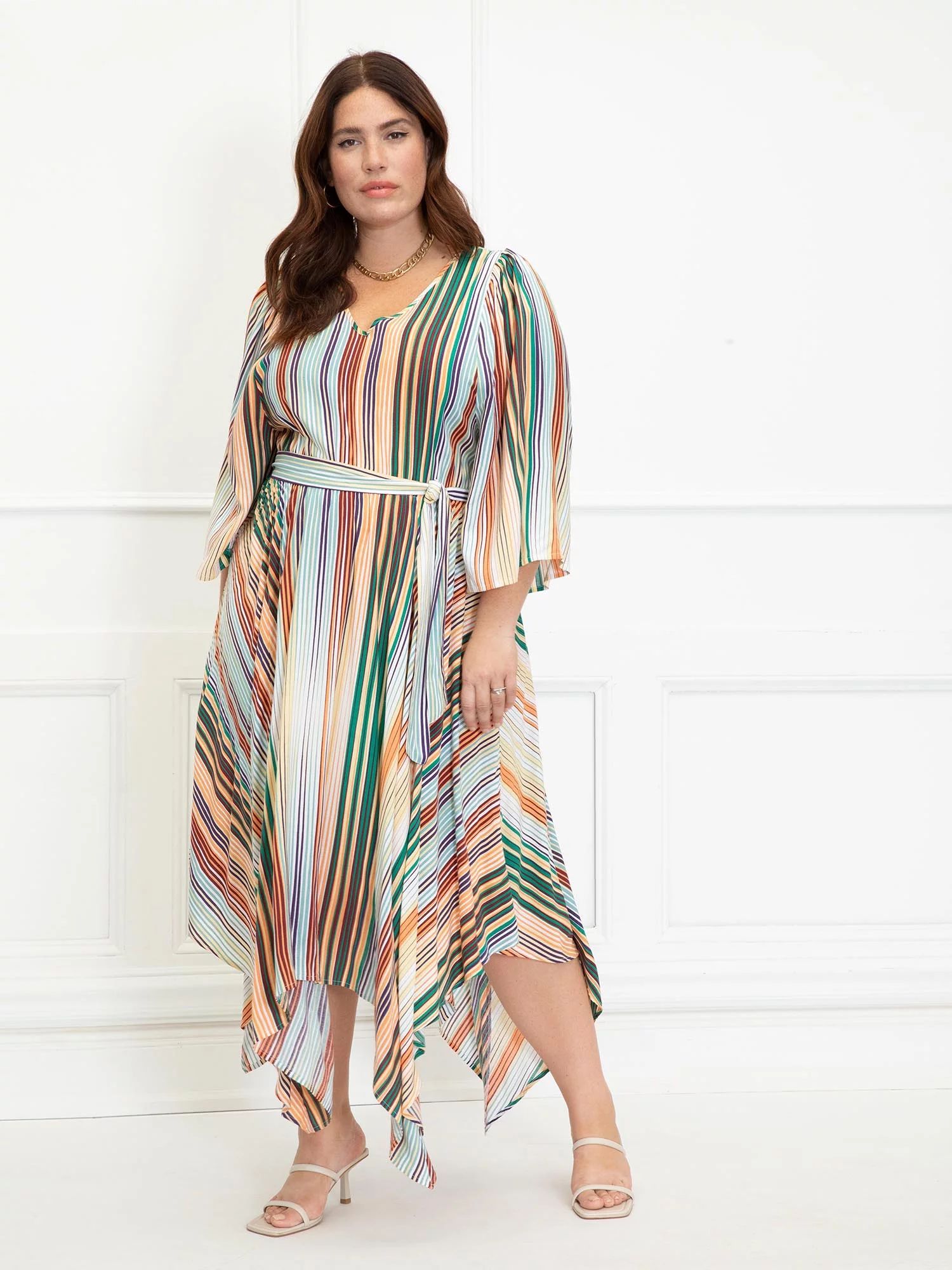 ELOQUII Elements Women's Plus Size Printed Maxi Dress with Wide Sleeves - Walmart.com | Walmart (US)