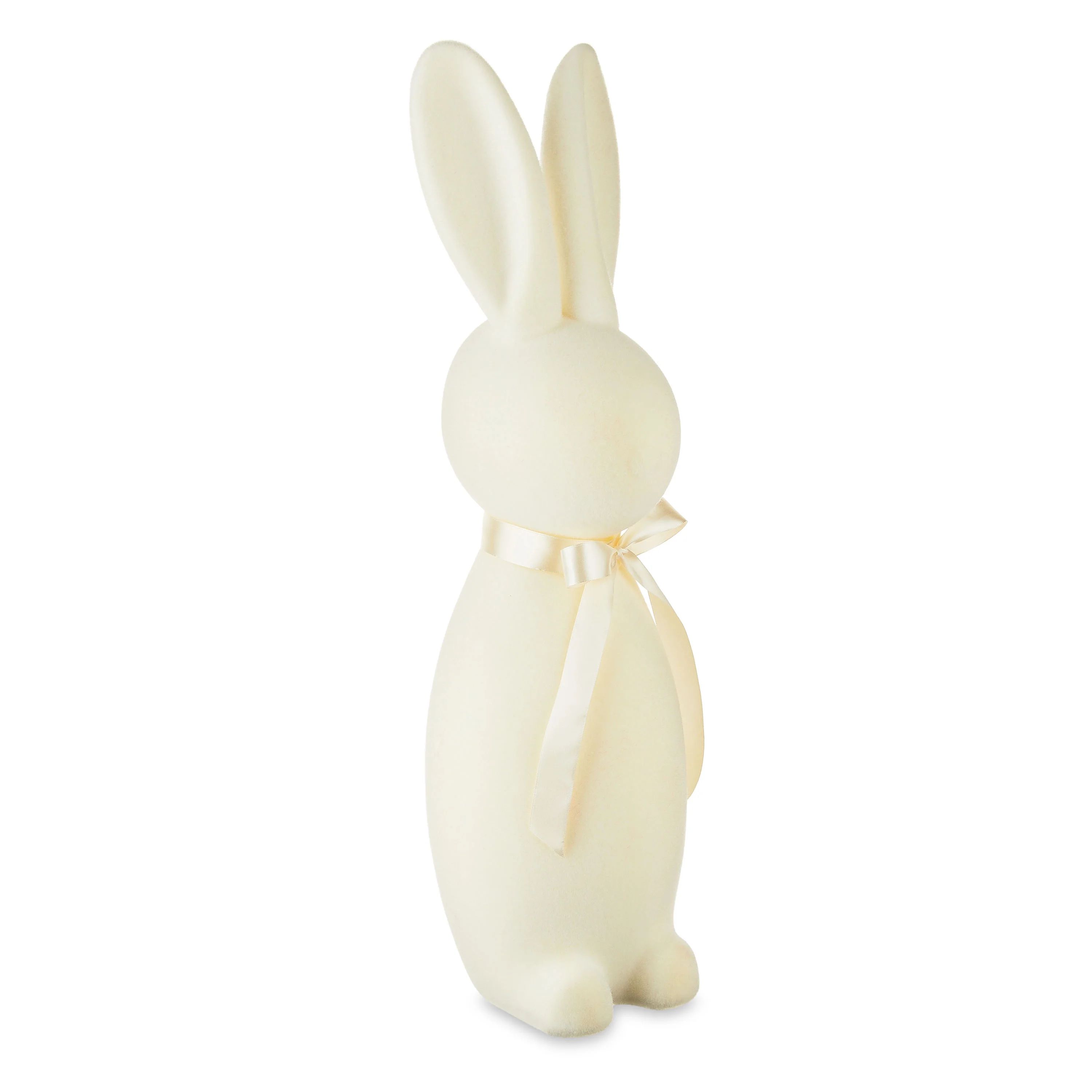 Easter Flocked Bunny Decor, Cream, 27 Inch, by Way To Celebrate - Walmart.com | Walmart (US)