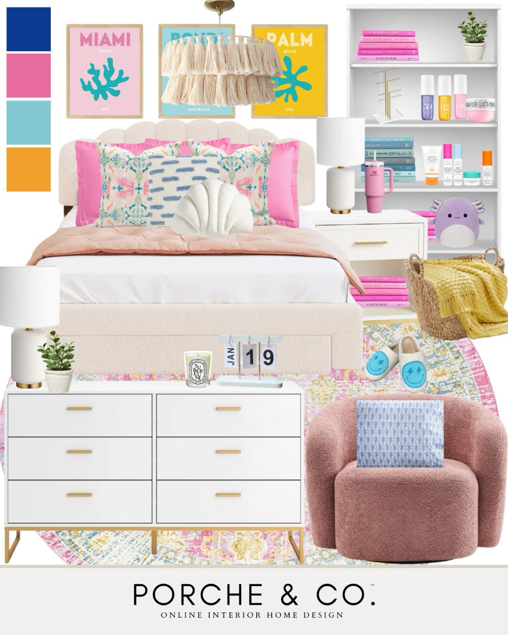 Curated collection, preppy girls room, girls bedroom, preppy decor
#visionboard #moodboard #porcheandco 

#LTKStyleTip #LTKKids #LTKHome