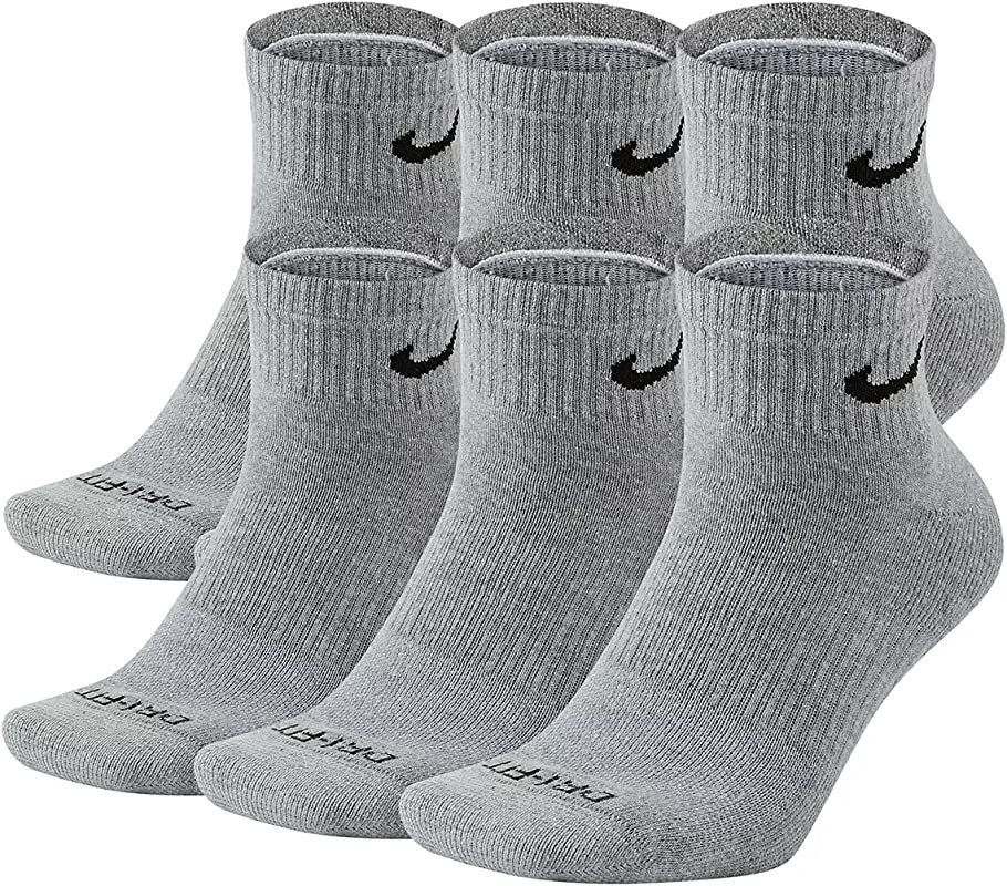 Amazon.com : NIKE Plus Cushion Socks (6-Pair) (M (Men's 6-8 / Women's 6-10), Ankle(Quarter) White... | Amazon (US)