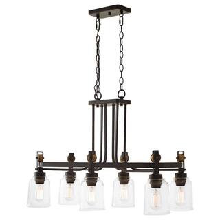 Home Decorators Collection Knollwood 6-Light Antique Bronze Chandelier with Vintage Brass Accents... | The Home Depot