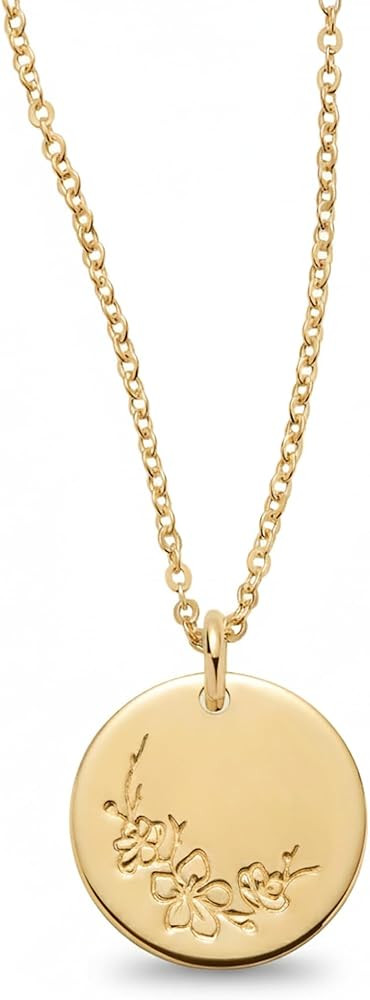 Made By Mary Birth Flower Necklace – 14K Gold Filled | Minimalist Layering Jewelry | Elegant Ev... | Amazon (US)