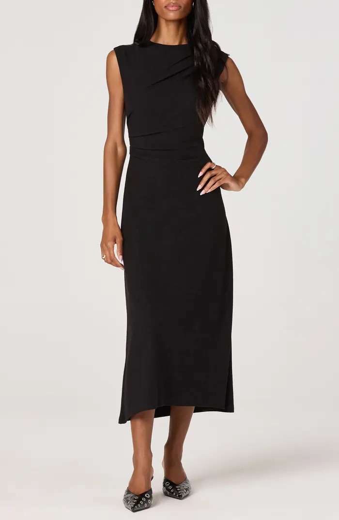 Drape Sleeveless Midi Dress | Nordstrom