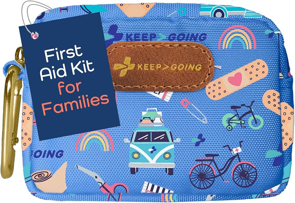 KeepGoing Small Travel First Aid Kit Kids – 60 Pc. Mini First Aid Kit for Purse, Diaper Bag, & ... | Amazon (US)