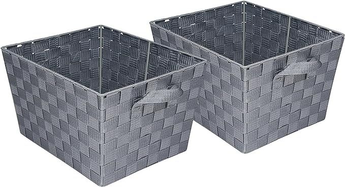 Honey-Can-Do STO-05088 Woven Baskets, Gray, 2-Pack | Amazon (US)