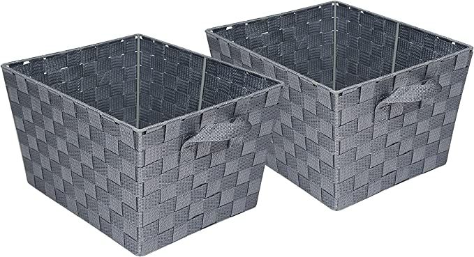 Honey-Can-Do STO-05088 Woven Baskets, Gray, 2-Pack | Amazon (US)