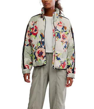 FP Movement Pippa Packable Floral Printed Collared Long Sleeve Quilted Puffer Jacket | Dillard's | Dillard's