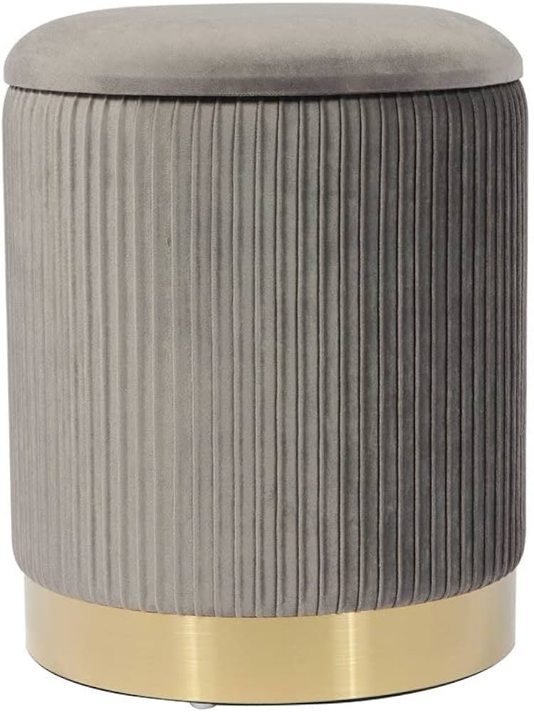 Tov Furniture Zoe Velvet Storage Ottoman (Grey) | Amazon (US)