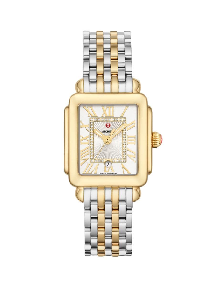 Deco Madison Mid Two-Tone Diamond Dial Watch | Saks Fifth Avenue