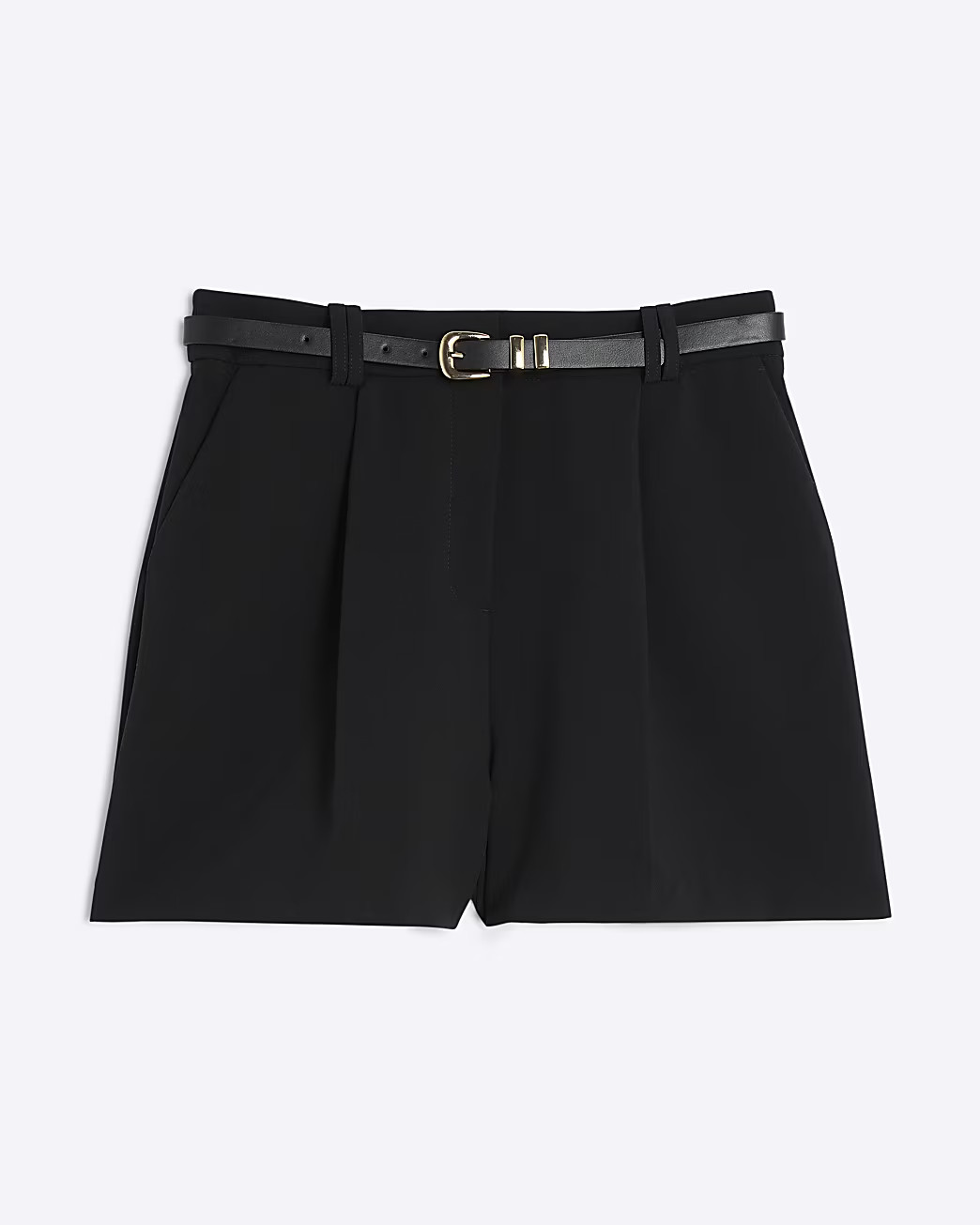 Black Tailored Belted shorts | River Island UK & IE