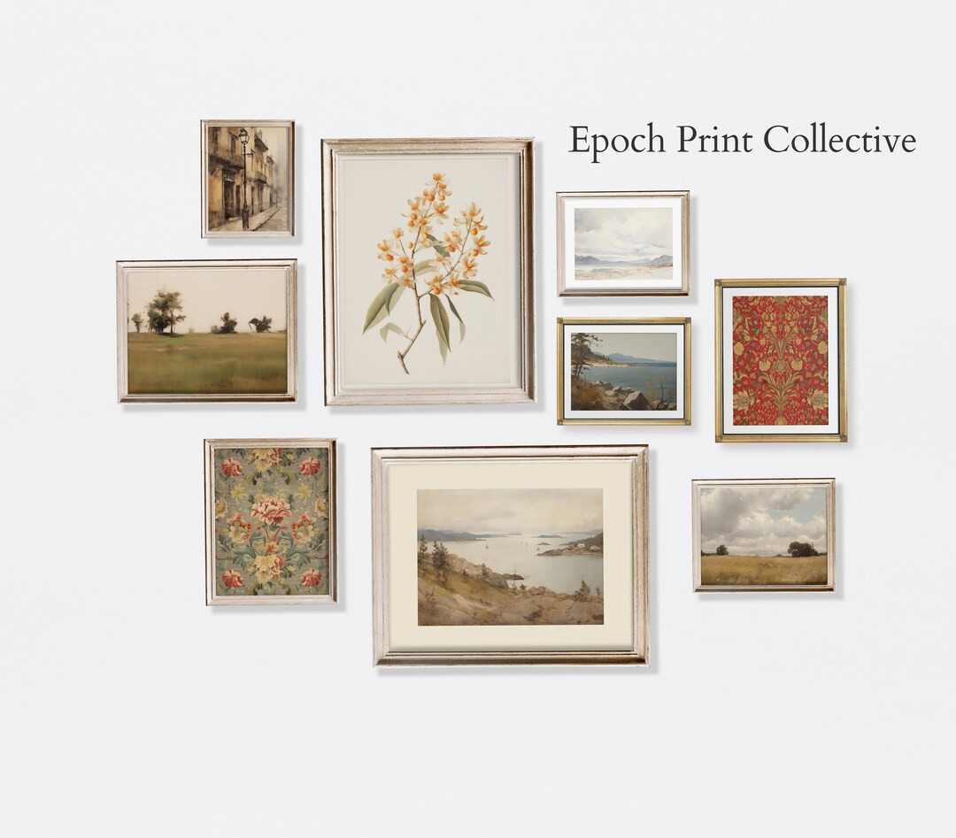 Vintage Gallery Wall Art Set Antique Prints Warm Aesthetic Decor Digital Printable Download Epoch... | Etsy (US)