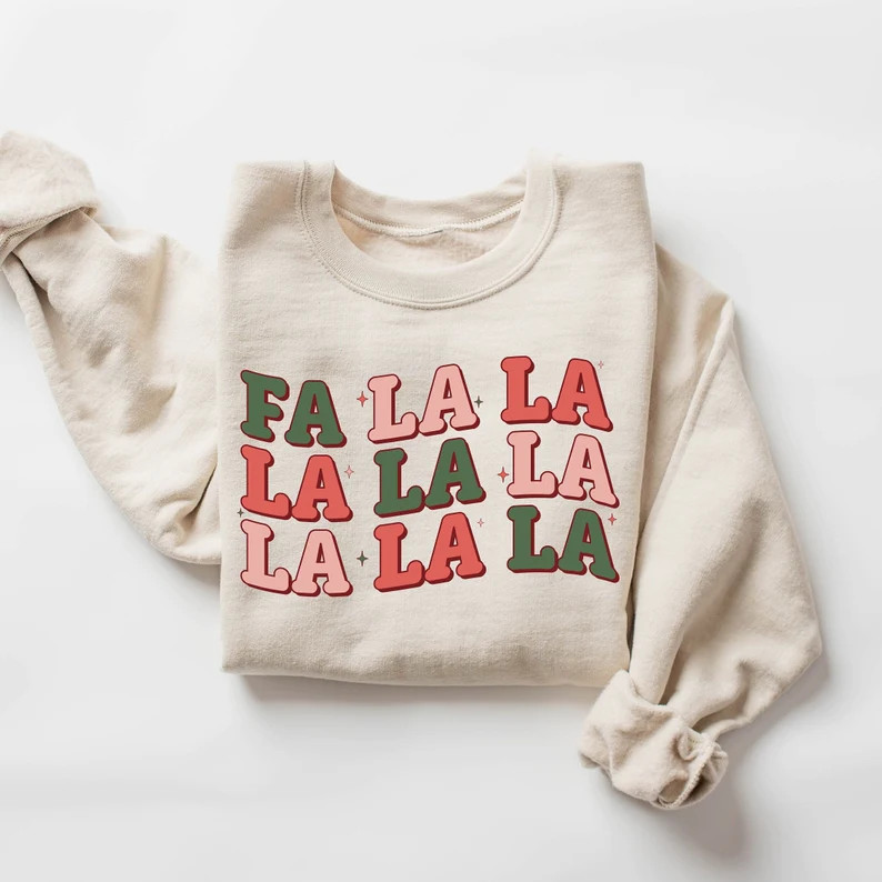 Cute Christmas Sweatshirt Fa La La Christmas Sweatshirt - Etsy | Etsy (US)