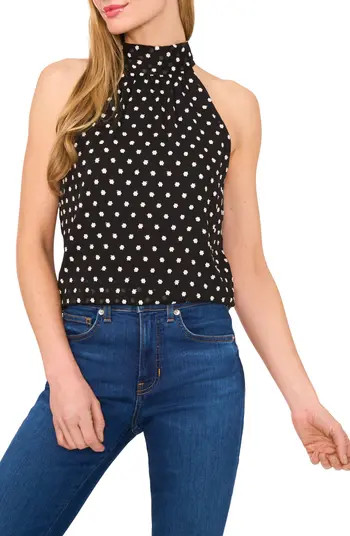 CeCe Embroidered Floral Halter Neck Top | Nordstrom | Nordstrom