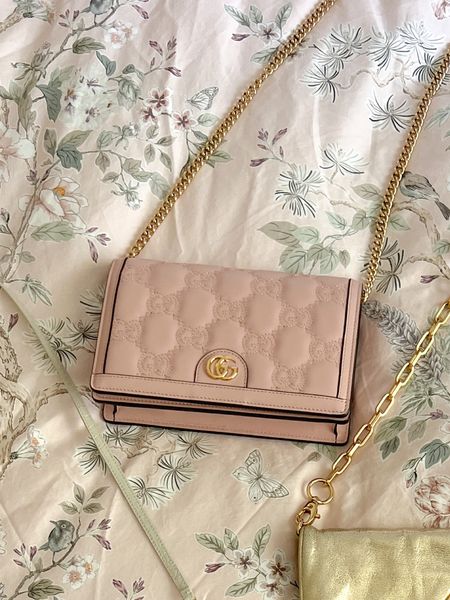 Pink Gucci small purse, wallet on chain, designer, luxury, leather, gold hardware, quilted, GG, evening bag, day to night, crossbody, pastel, grandmillennial, feminine  

#LTKwedding #LTKstyletip #LTKitbag