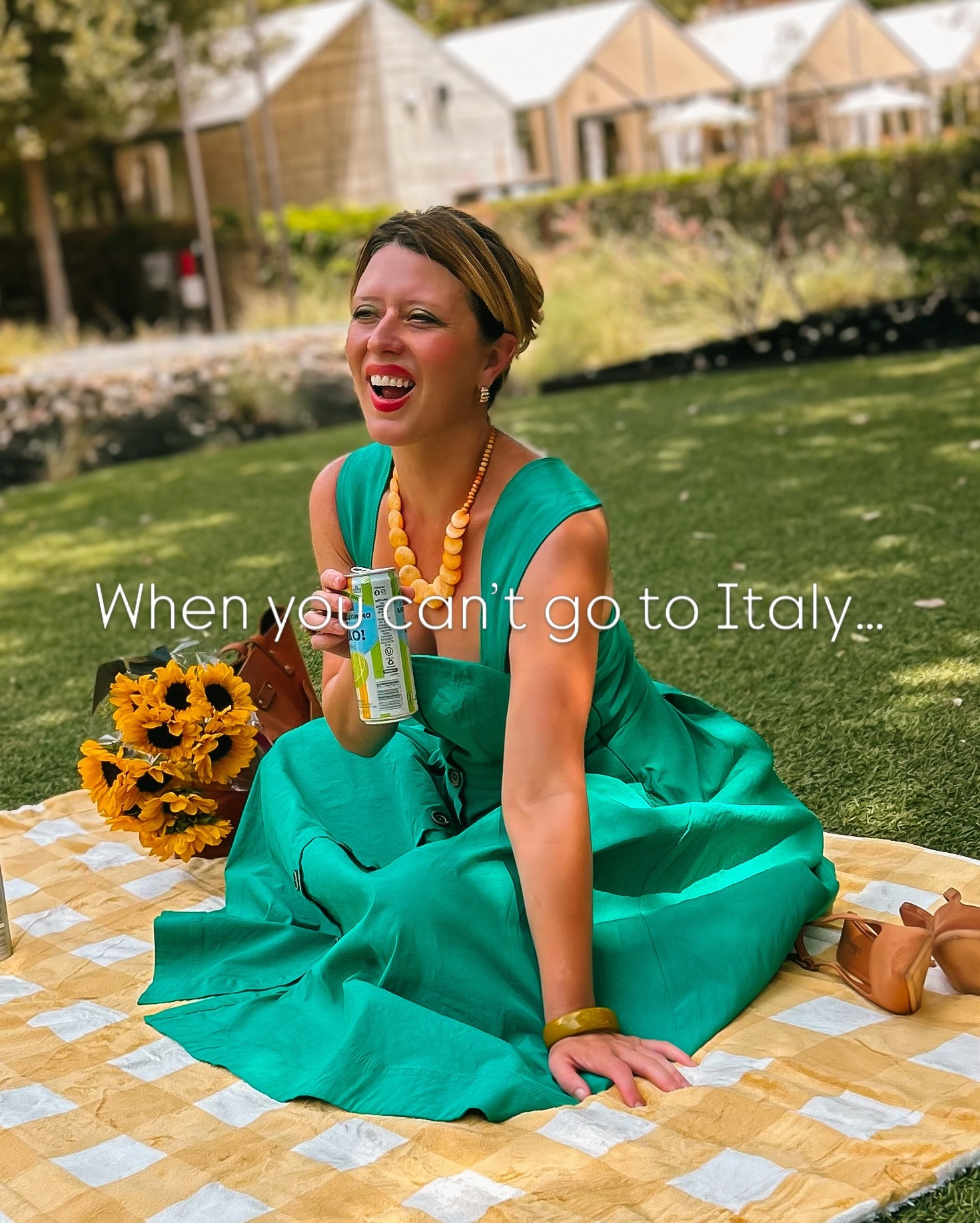 Unfortunately I’m not in Italy today 🇮🇹 So here’s my attempt at bringing more of it to Texas. First up is sharing Un pomeriggio di dolce far niente (an afternoon of doing nothing) with my little BFF 👯‍♂️ 

Sunflowers, a picnic, @sanpellegrino_us and a bright dress took us over to the Calvary Court for a little afternoon of just enjoying life. I’m loving the fresh tast of this sparkling water. Make sure to bring two. They are so good you’ll want another! 

And remember that life really is beautiful! 

#italianphrases #dolcefarniente #truespringpalette #romanticizeyourlife #fallpicnic

#LTKdayinmylife #LTKOver40 #LTKSaleAlert