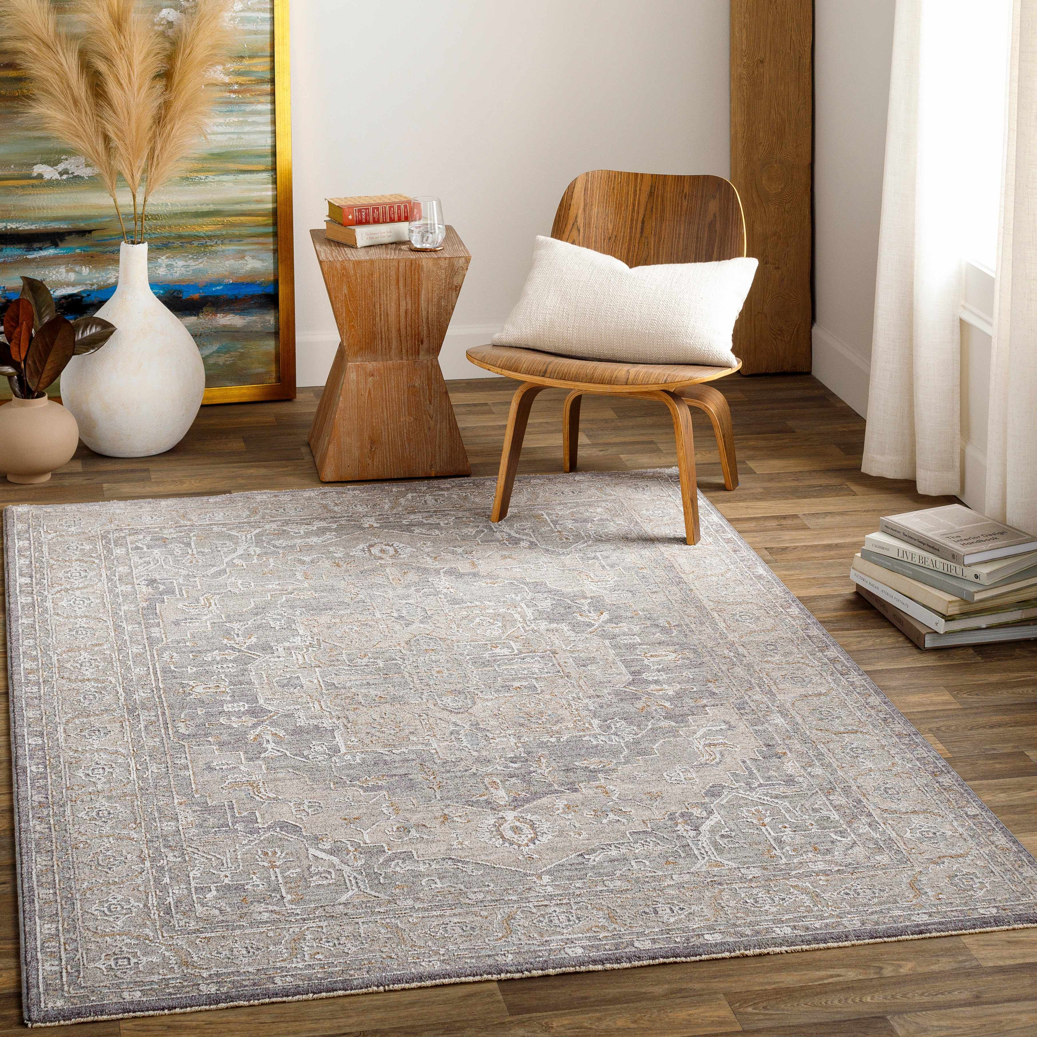 Ulubey Distressed Gray Area Rug | Boutique Rugs