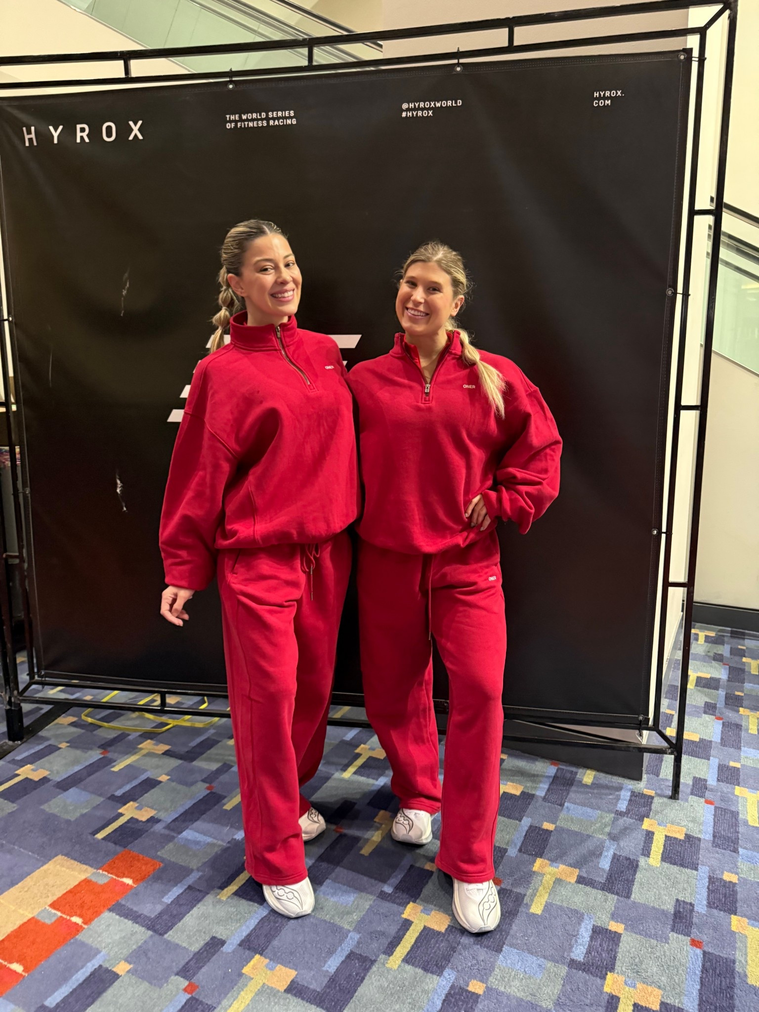 We wanted to look and feel our best so we had matching warm up sweats also! Super comfortable for before and after the race. I wore a size small in both 

#LTKActive #LTKPetite #LTKfitnessgoals