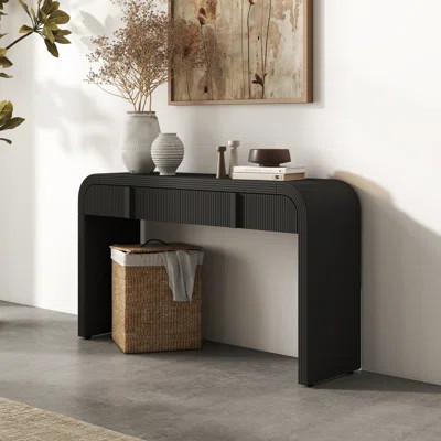 Console Table with 2 Storage Drawers, Fluted Rounded Design for Entryway Hallway Living Room | Wayfair North America
