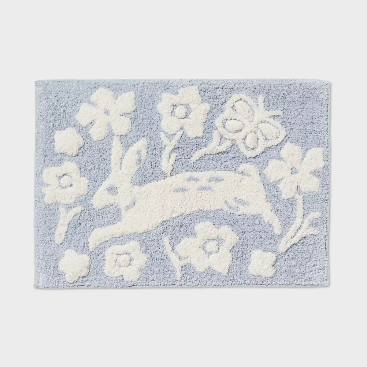 Easter Floral Bunny Bath Rug Light Blue - Threshold™ | Target