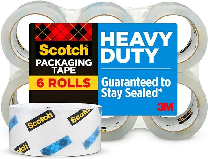 Scotch Heavy Duty Shipping Packing Tape, Clear, Shipping and Packaging Supplies, 1.88 in. x 54.6 ... | Amazon (US)