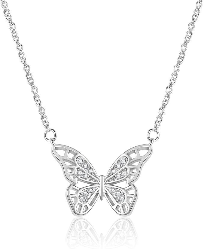 Ascona Gold/Silver Dainty Gold Pendant Necklace,Cubic Zirconia 18K Real Gold Plated Evil Eye/Butt... | Amazon (US)