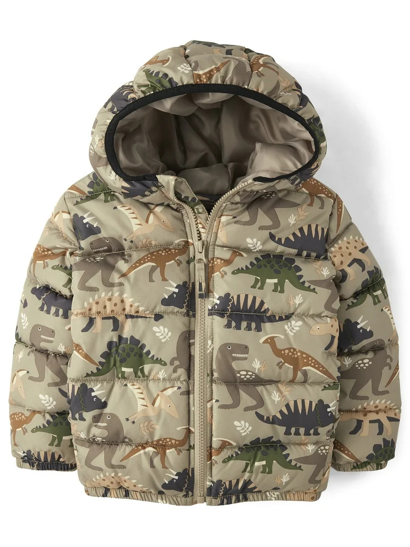 The Children's Place Toddler Boys Printed Hooded Zip-Up Puffer Jacket, Sizes 12M-5T | Walmart (US)