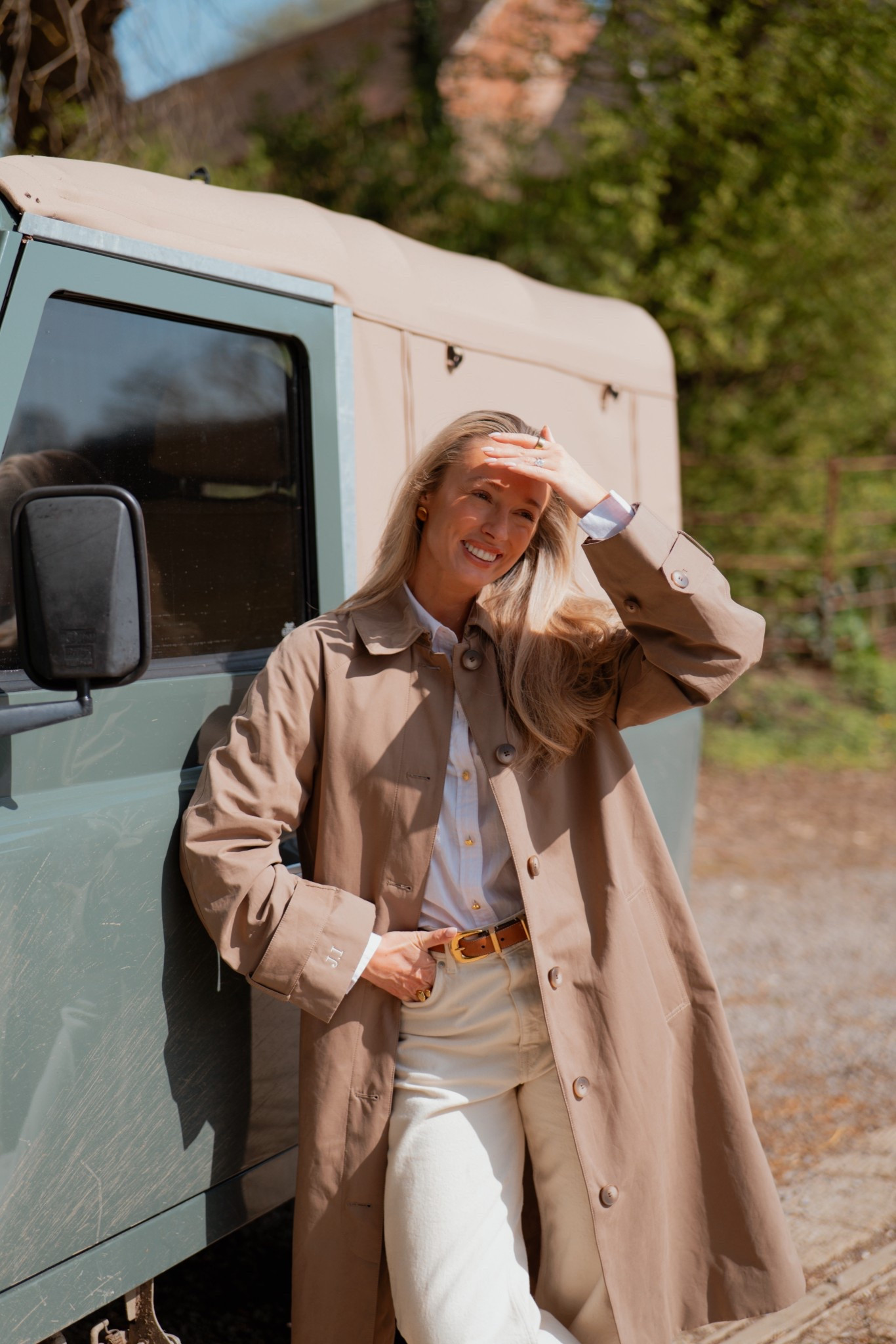 A chic, countryside outfit 🫶🏼 Timeless and easy style for visiting in the Cotswolds. Trench coat outfit, stripe shirt and jeans style. Holland Cooper, luxury fashion. 

#LTKspring #LTKuk #LTKjeans