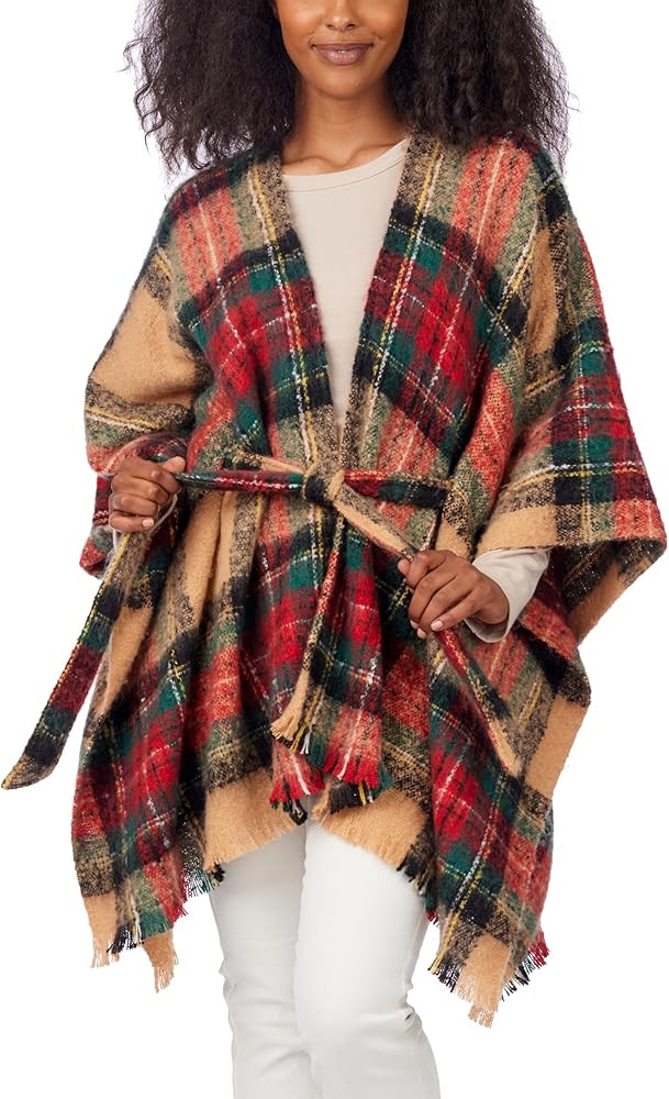 Mud Pie womens Mud Pie Women's Belted Poncho | Amazon (US)