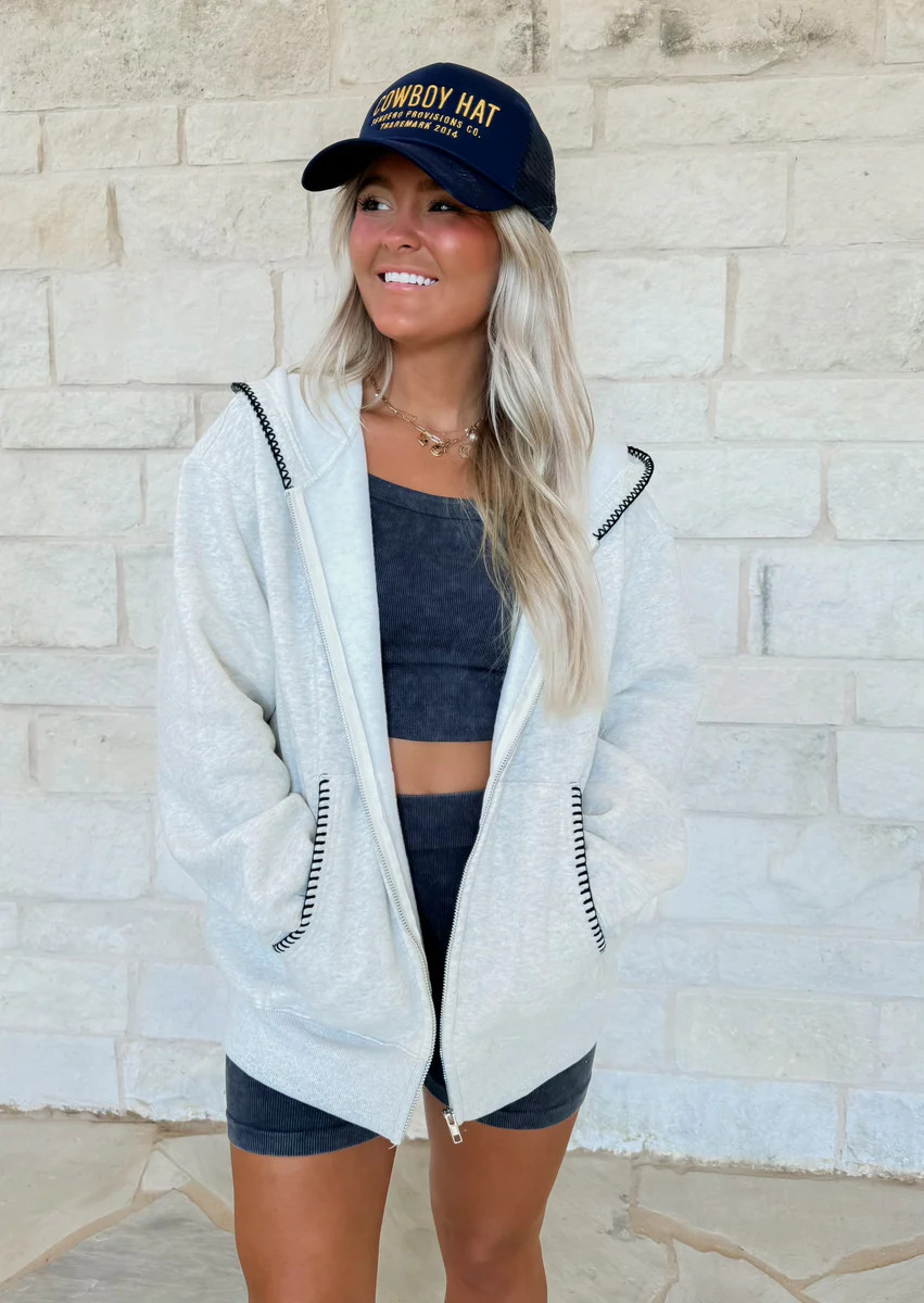 Cassidy Heather Gray Hooded Jacket | CK Squared Boutique