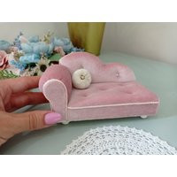 Miniature Pink Velvet Doll Sofa 112 Scale, Dollhouse Furniture, Couch For Dolls | Etsy (US)