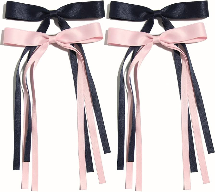 4pcs Hair Clips for Women Tassel Ribbon Bowknot Hair Clips with Long Tail, Women Hair Clip for Gi... | Amazon (US)