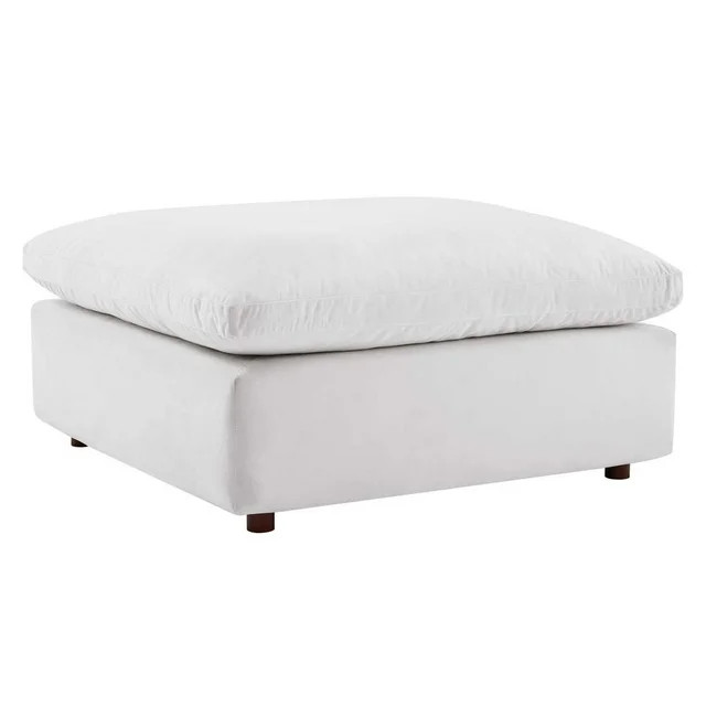 Modway Commix Down Filled Overstuffed Performance Velvet Ottoman in White | Walmart (US)