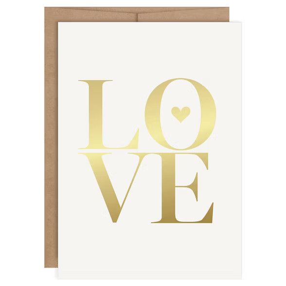 "Love" Foil Art Card Gold | Target