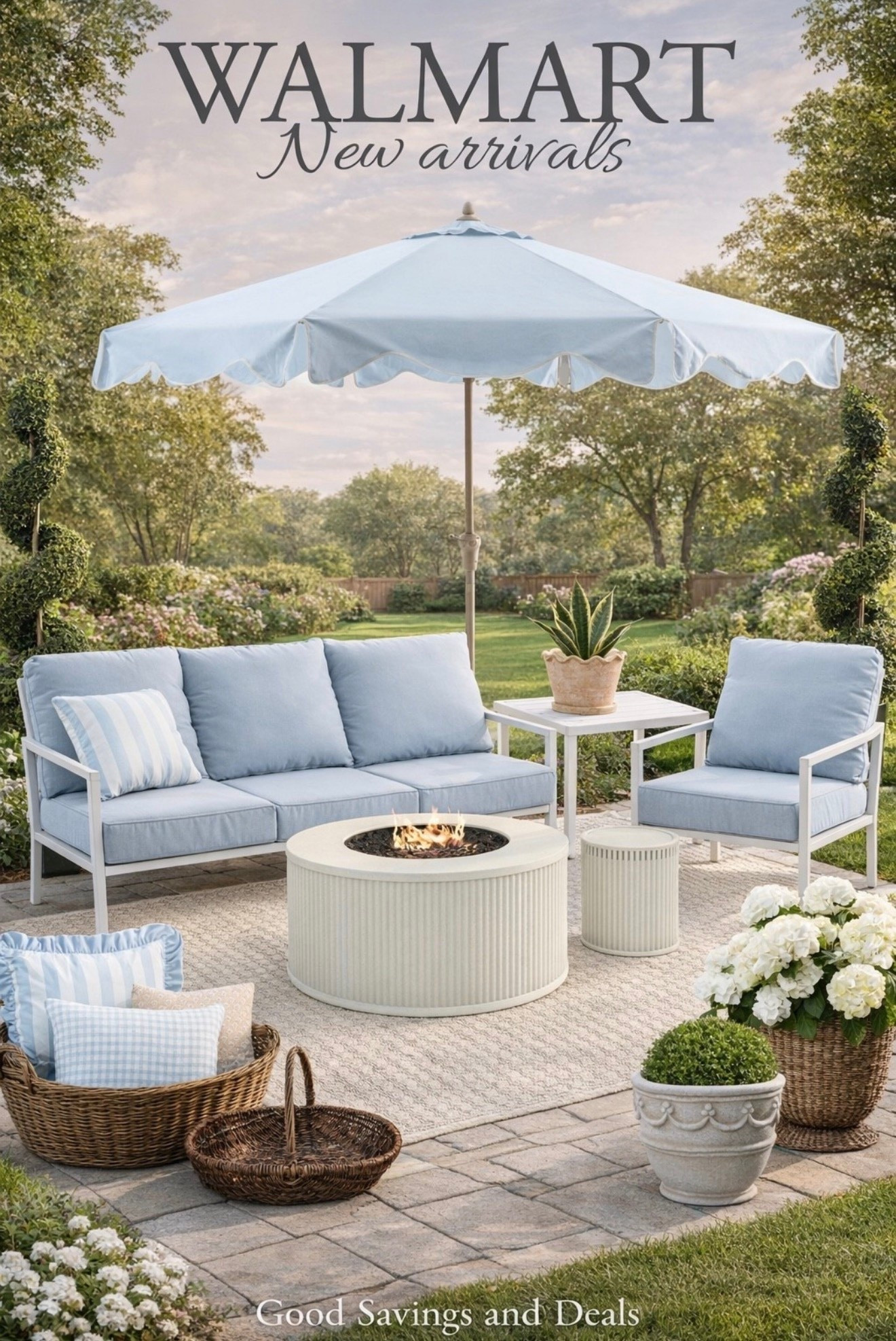 New patio furniture from My Texas House that gives Serena and Lily vibes.
Outdoor furniture. Blue and white patio furniture. Planters.
Summer living.

#LTKSeasonal #LTKHome