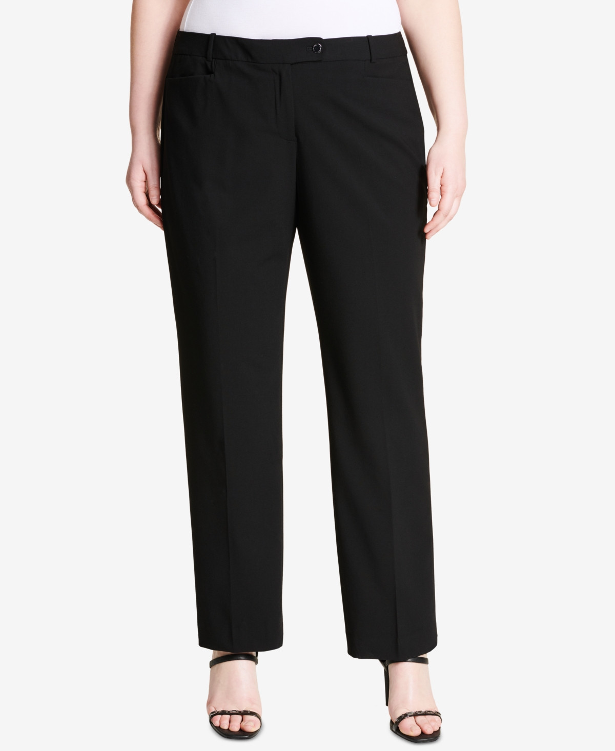 Calvin Klein Plus Size Modern Dress Pants - Black | Macy's