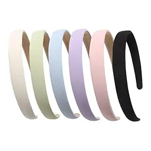 Solid Simple Headbands for Women 0.7inch Plain Soft Fabric Hairbands No Slip Fashion Cute Hair Ba... | Amazon (US)