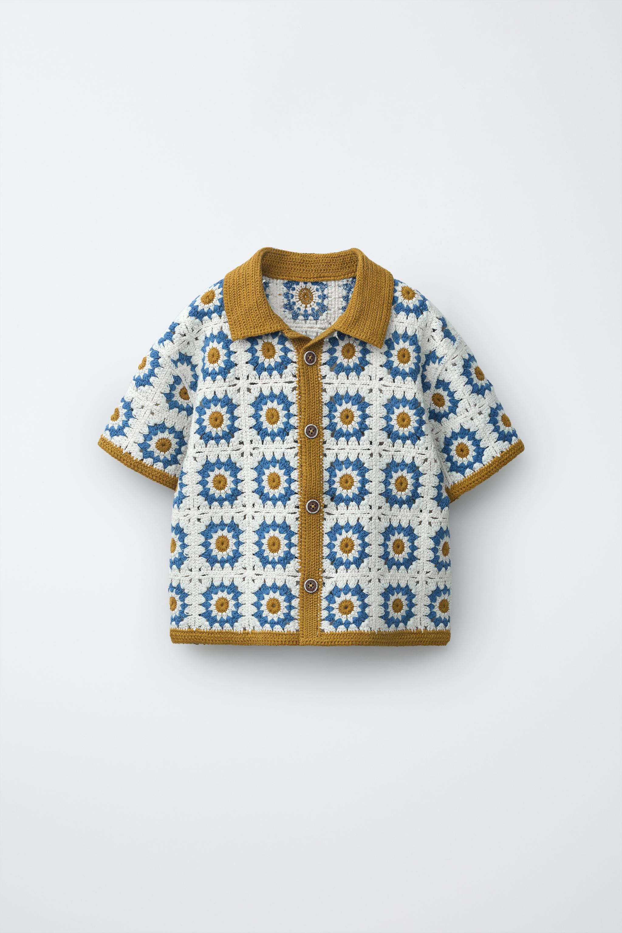 CROCHET SUN KNIT SHIRT | Zara US