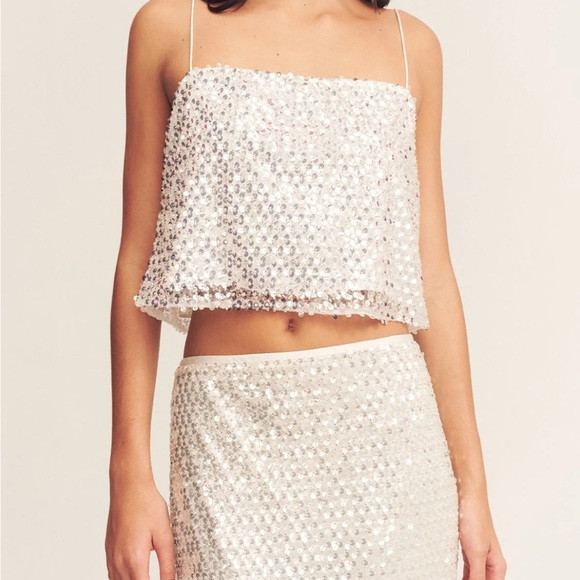 Shona Joy Asteri White Sequin Top | Poshmark