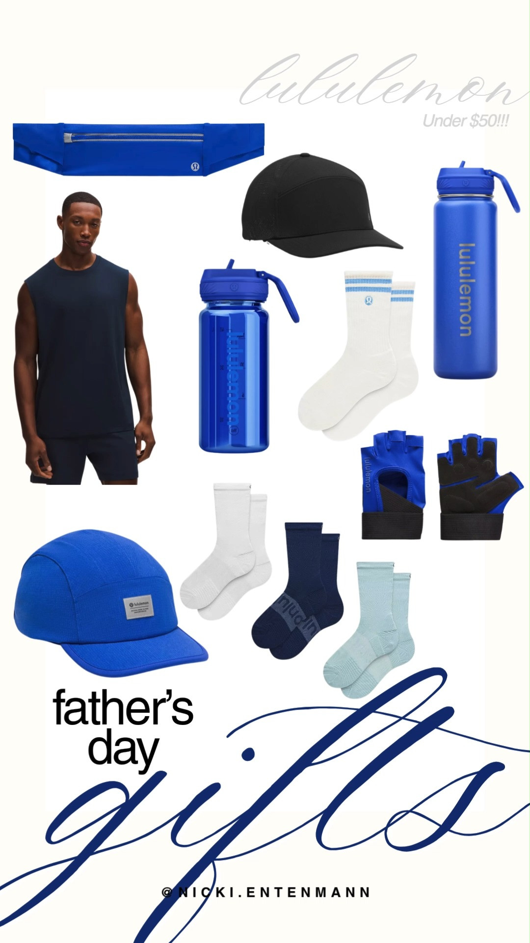 Shop budget-friendly Father's Day gifts with these amazing Lululemon finds all under $50. This curated guide features essential workout accessories, including reusable water bottles, running hats, athletic socks, training gloves, and a sleek blue belt bag. You can also grab him a classic, lightweight sleeveless training tank that is absolutely perfect for his summer workouts.

#lululemon #lululemonmen #fathersday #fathersdaygifts #giftideasfordad #mensactivewear #athleisure #budgetgifts #giftguide #happyfathersday 

 #LTKfitnessgoals #LTKActive #LTKMens