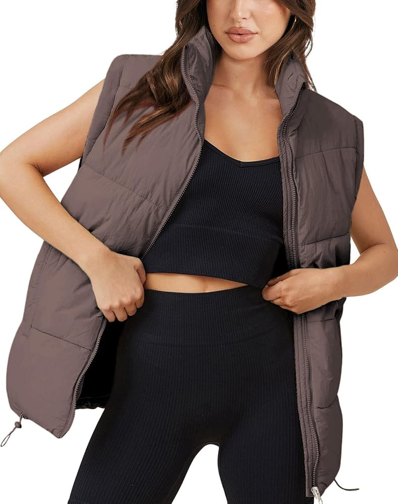 Women's Sleeveless Puffer Vest Stand Collar Zip Up Padded Gilet Jacket Winter | Amazon (US)