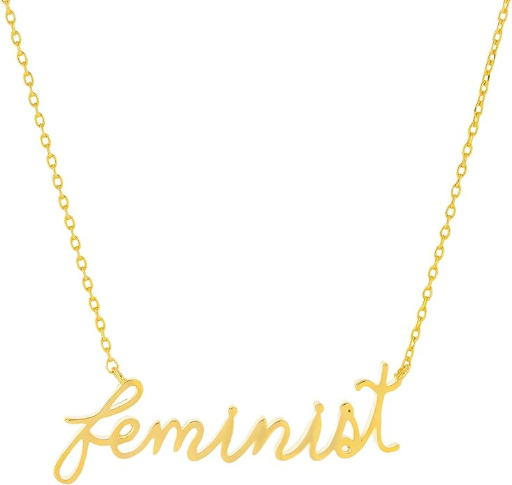 Columbus 14K Gold Plated Motivational Word Pendant Necklace - Meaningful Script Letter Chain Neck... | Amazon (US)