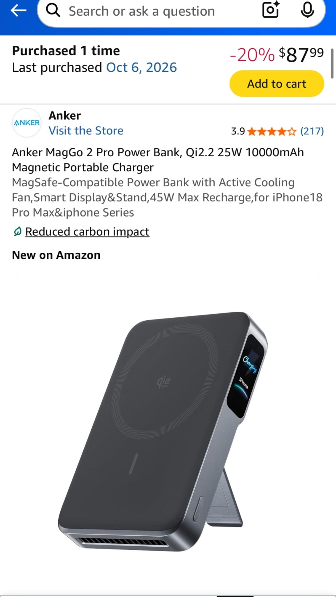Amazon Prime Day find: this Anker magnetic portable charger has a built-in cooling fan to help prevent overheating while charging 🙌 It’s a 10,000mAh MagSafe-compatible power bank with fast wireless charging, a stand & smart display — such a good travel essential for long flights, filming days & everyday use.

Amazon Prime Day deals, Prime Day tech deals, Anker power bank, Anker MagGo 2 Pro, magnetic portable charger, MagSafe portable charger, MagSafe power bank, iPhone portable charger, 10000mAh power bank, wireless portable charger, fast charging power bank, phone charger with cooling fan, travel tech essentials, travel charger, iPhone accessories