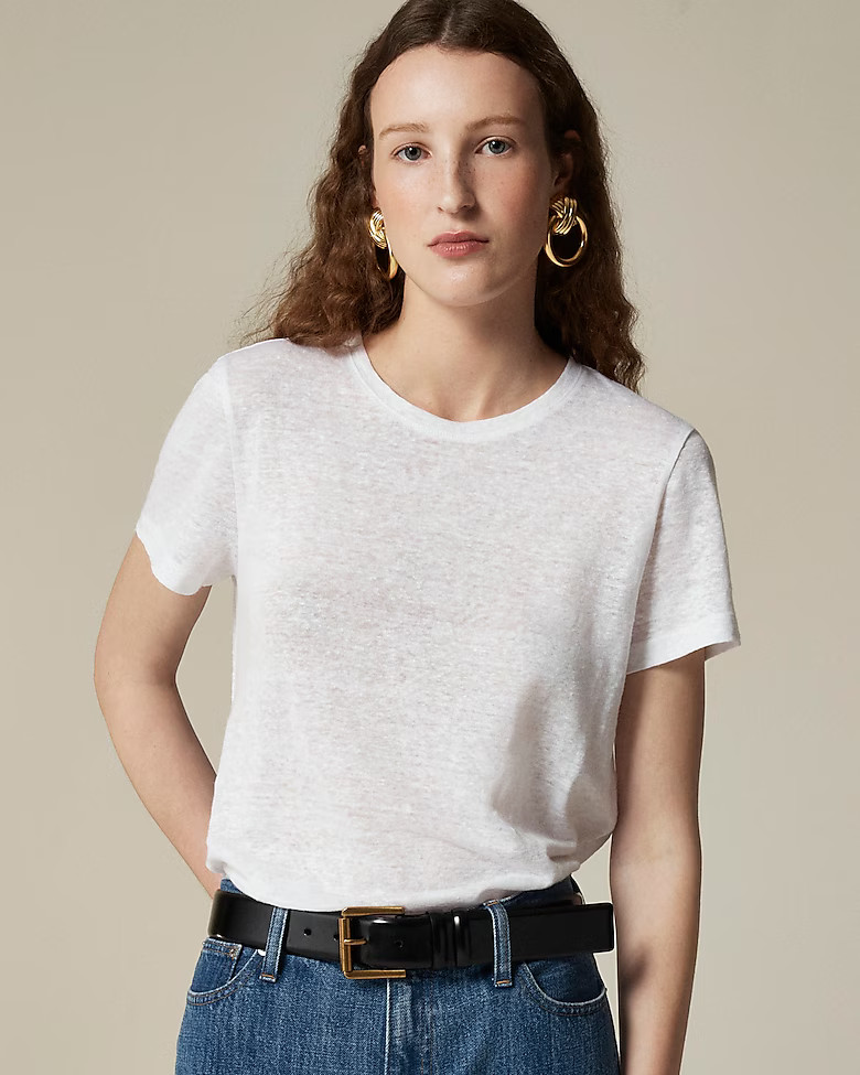New relaxed linen T-shirt | J. Crew US