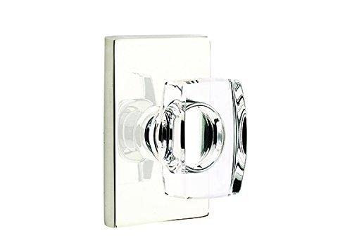 Emtek Passage Set, Modern Rectangle Rosette, Modern Windsor Crystal Knob (Satin Brass) | Amazon (US)