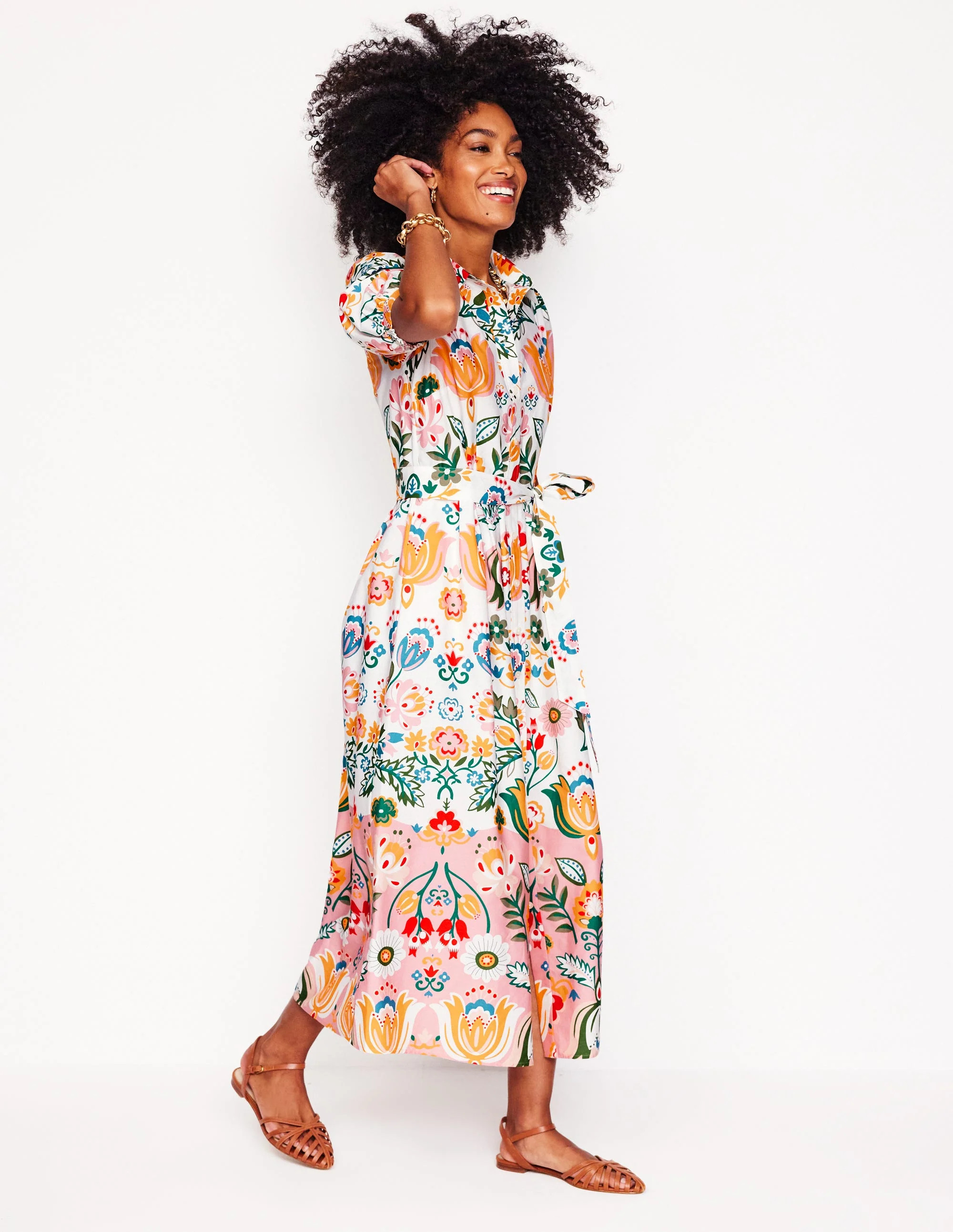 Alexa Maxi Shirt Dress-Ivory, Tulip Fusion | Boden (US)