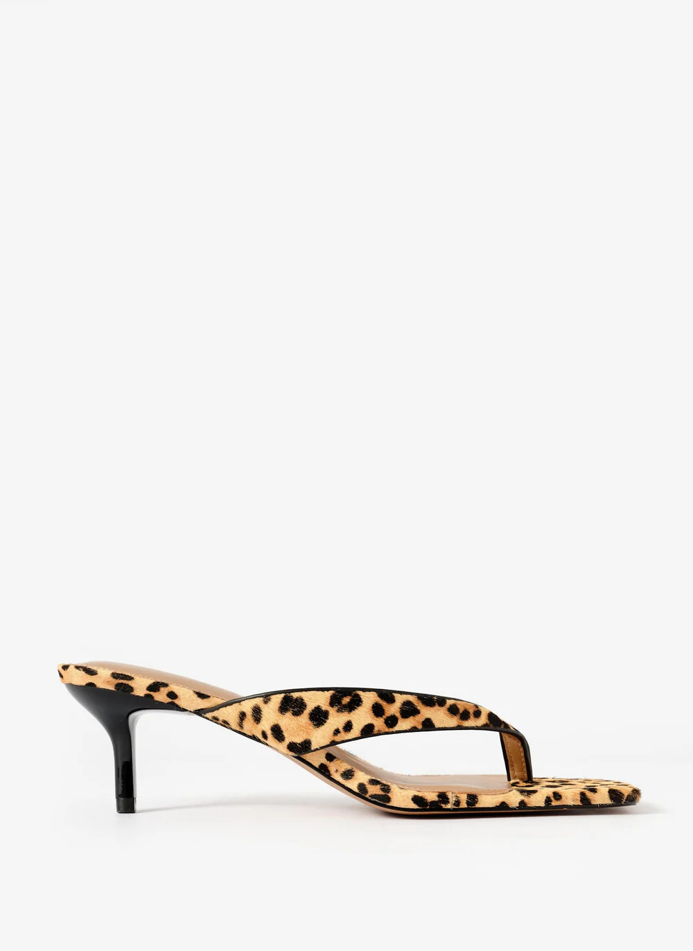 Betty Leopard Print Leather Flip Flop Heels | Mint Velvet