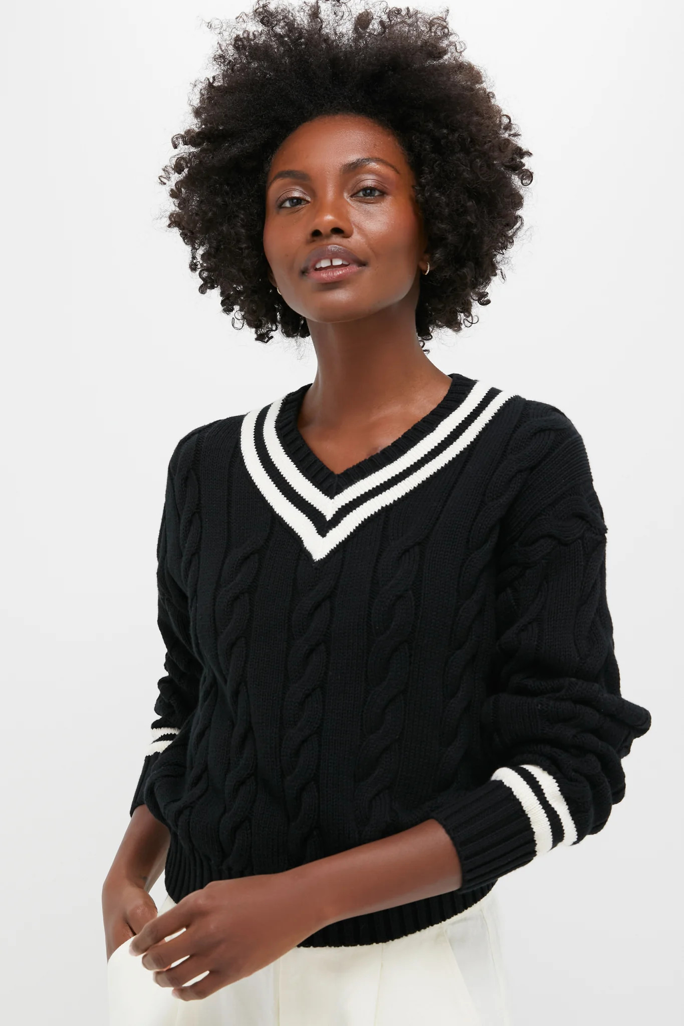 Polo Black and Cricket Cream Cotton Long Sleeve Crew Neck Pullover Sweater | Tuckernuck (US)