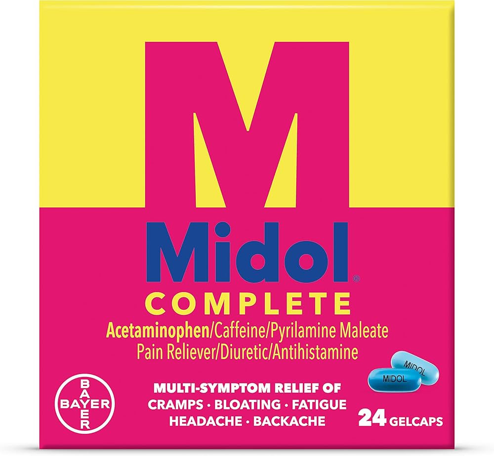 Midol Complete Gelcaps 24ct: Midol Complete Menstrual Pain Relief Gelcaps with Acetaminophen for ... | Amazon (US)