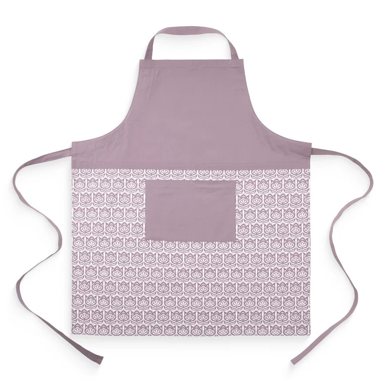 Mainstays Chef Kitchen Apron, 28" x 32" Cotton Apron with Pocket for Cooking, Baking, Gardening, ... | Walmart (US)