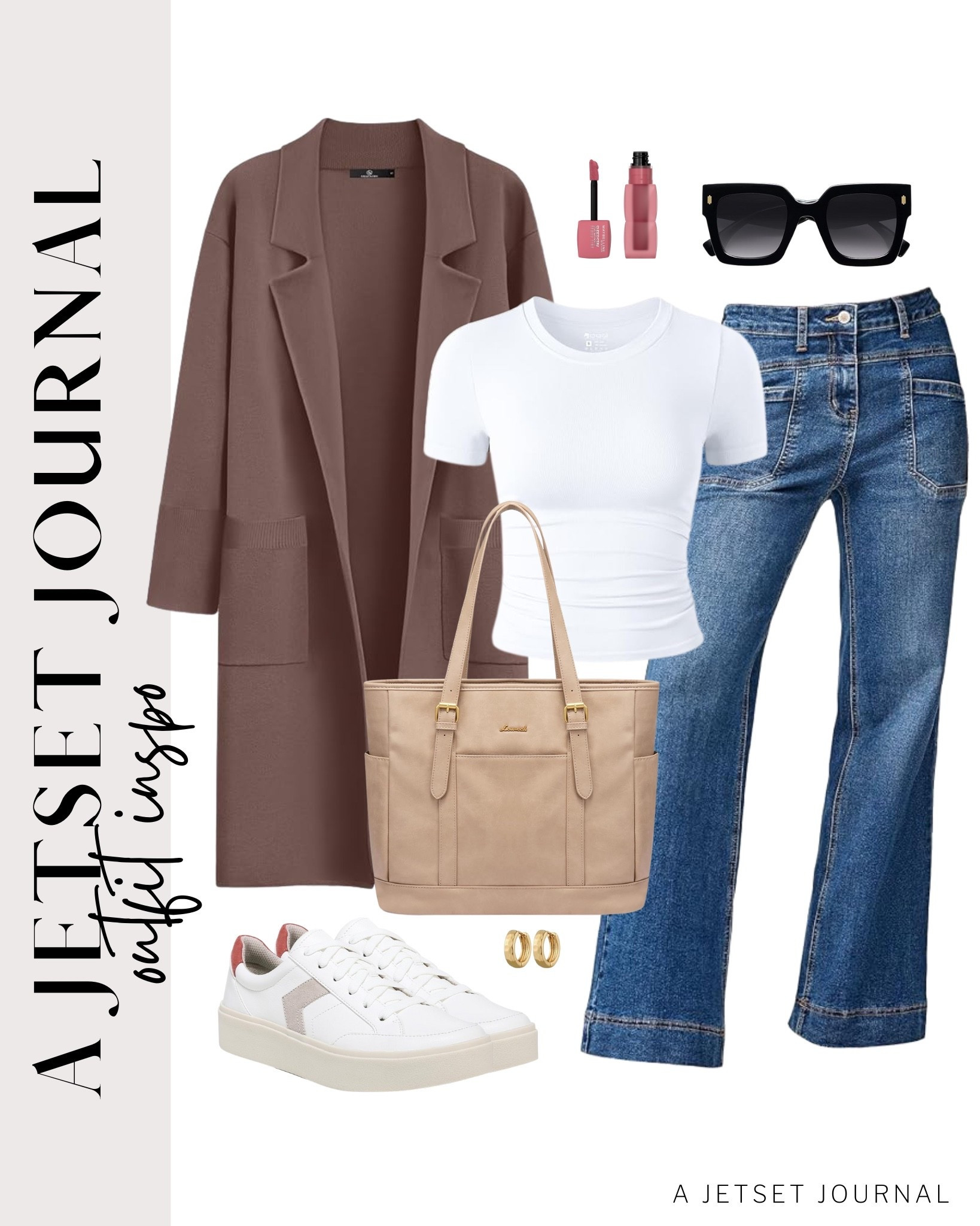 Simple everyday outfits with a cozy cardigan, classic jeans, and comfy sneakers.
wide leg high waisted jeans, skechers sneakers, puffer tote bag, maybelline teddy tint, amazon fashion, fall style, trendy look, viral fashion, fall outfit, gold earrings, affordable style, amazon favorite, top picks, best seller, airport outfit

#LTKStyleTip #LTKU #LTKSeasonal